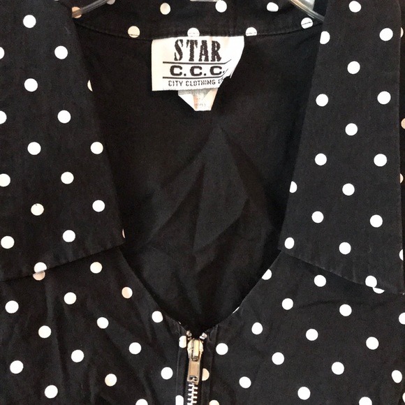 VINTAGE 50’s / Rockabilly Polkadot Top Med - Picture 2 of 4